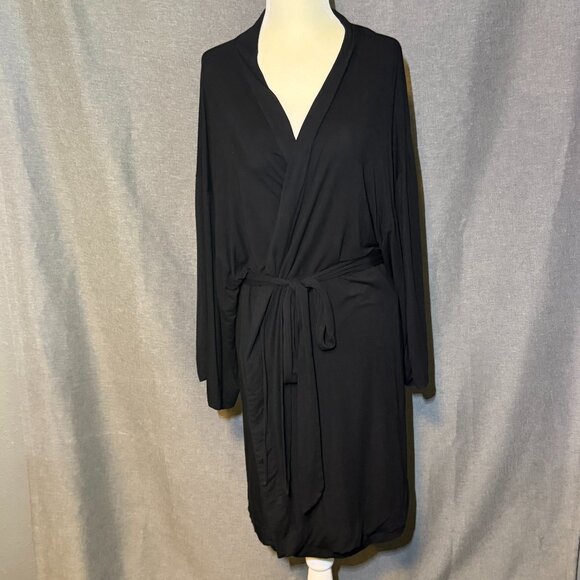 SOMA Women’s Black Short Robe L/XL Cozy Lounge Sleepwear Nightwear - Picture 2 of 6